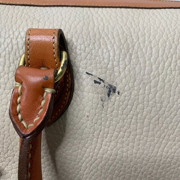 Dooney & Burke Women's Vintage Cream Leather Handbag - Picture 9 of 15